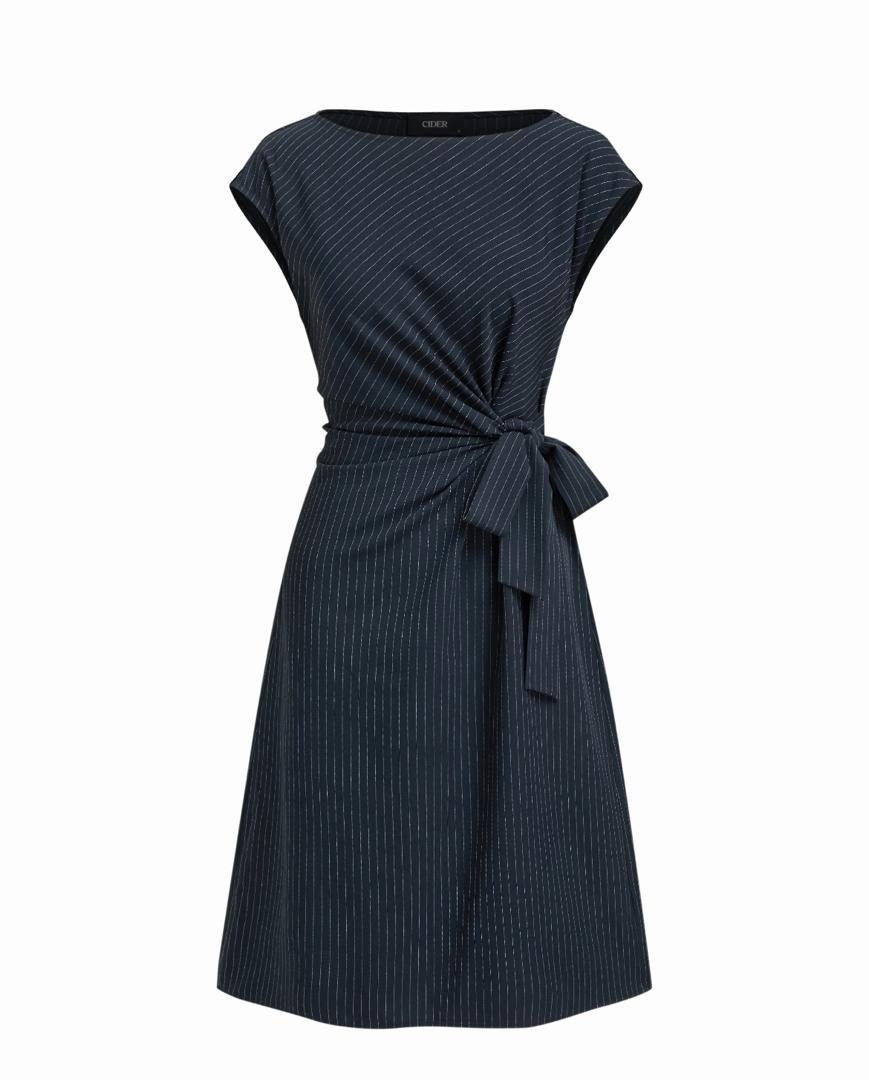 Boat Neck Mid-Length Dress