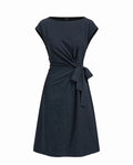 Boat Neck Mid-Length Dress